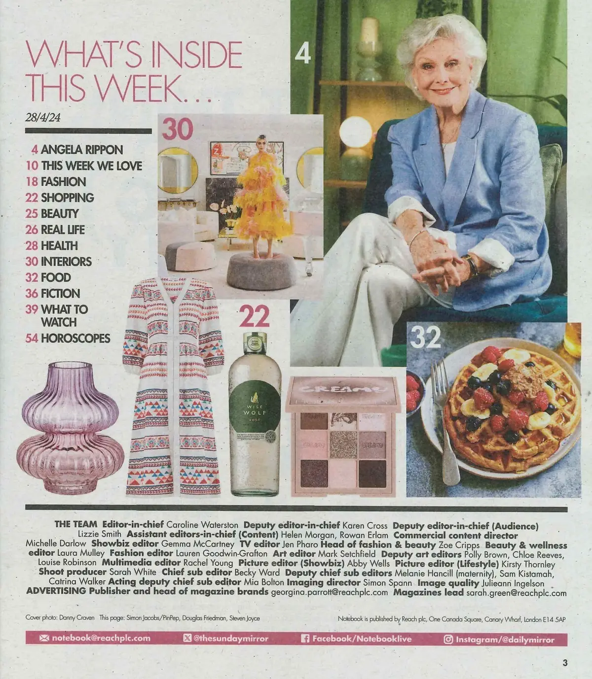 Sunday Mirror Notebook Magazine: Louise Boyce, Angela Rippon, Fashion, 28.4.24 - image 2 | Free standard UK delivery included | Discount Quality Products