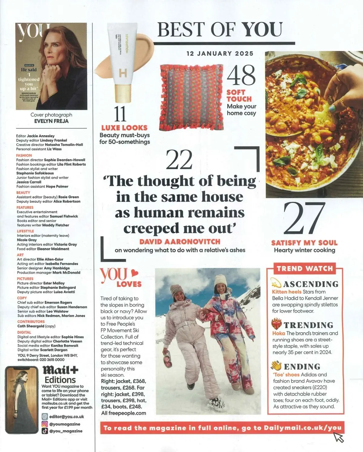 You Magazine: Brooke Shields, Diane Carson, Millie Mackintosh, Fashion, 12.1.25 - image 2 | Free standard UK delivery included | Discount Quality Products