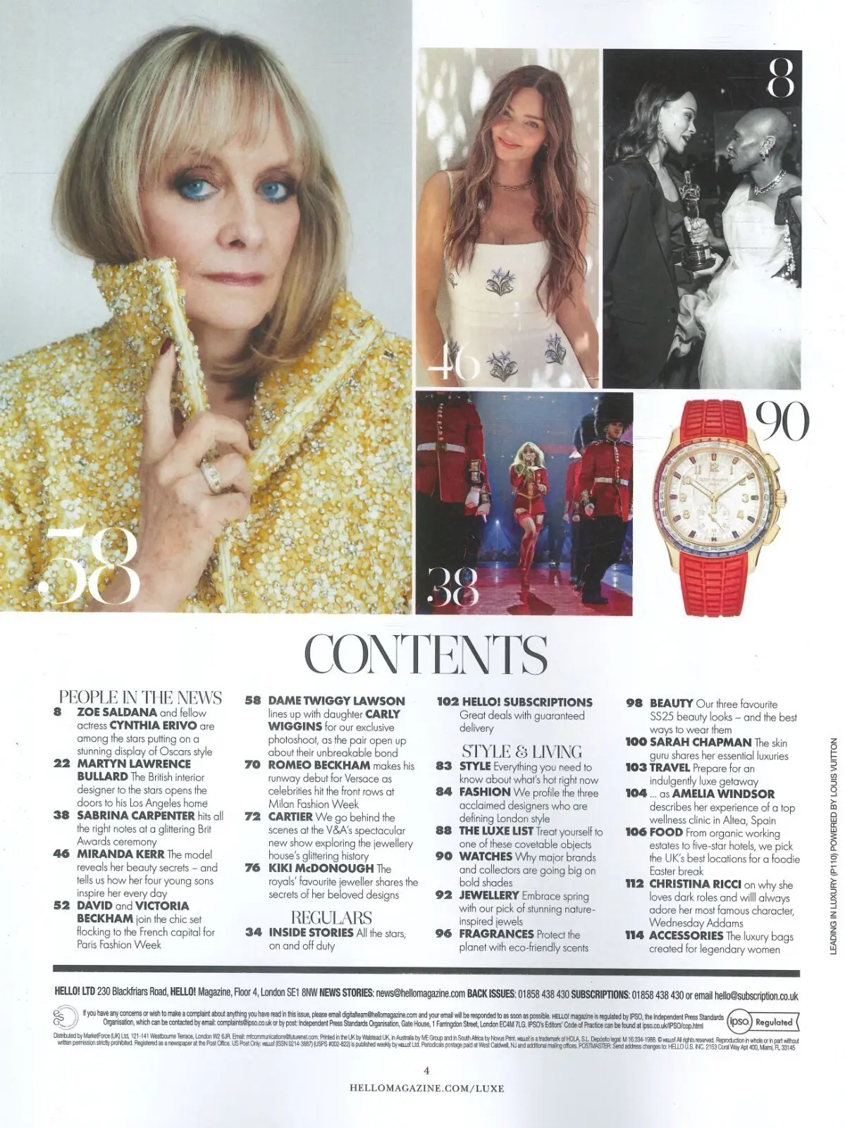 HELLO! Magazine: Twiggy, Sabrina Carpenter, David & Victoria Beckham, 17.3.25 - image 2 | Free standard UK delivery included | Discount Quality Products