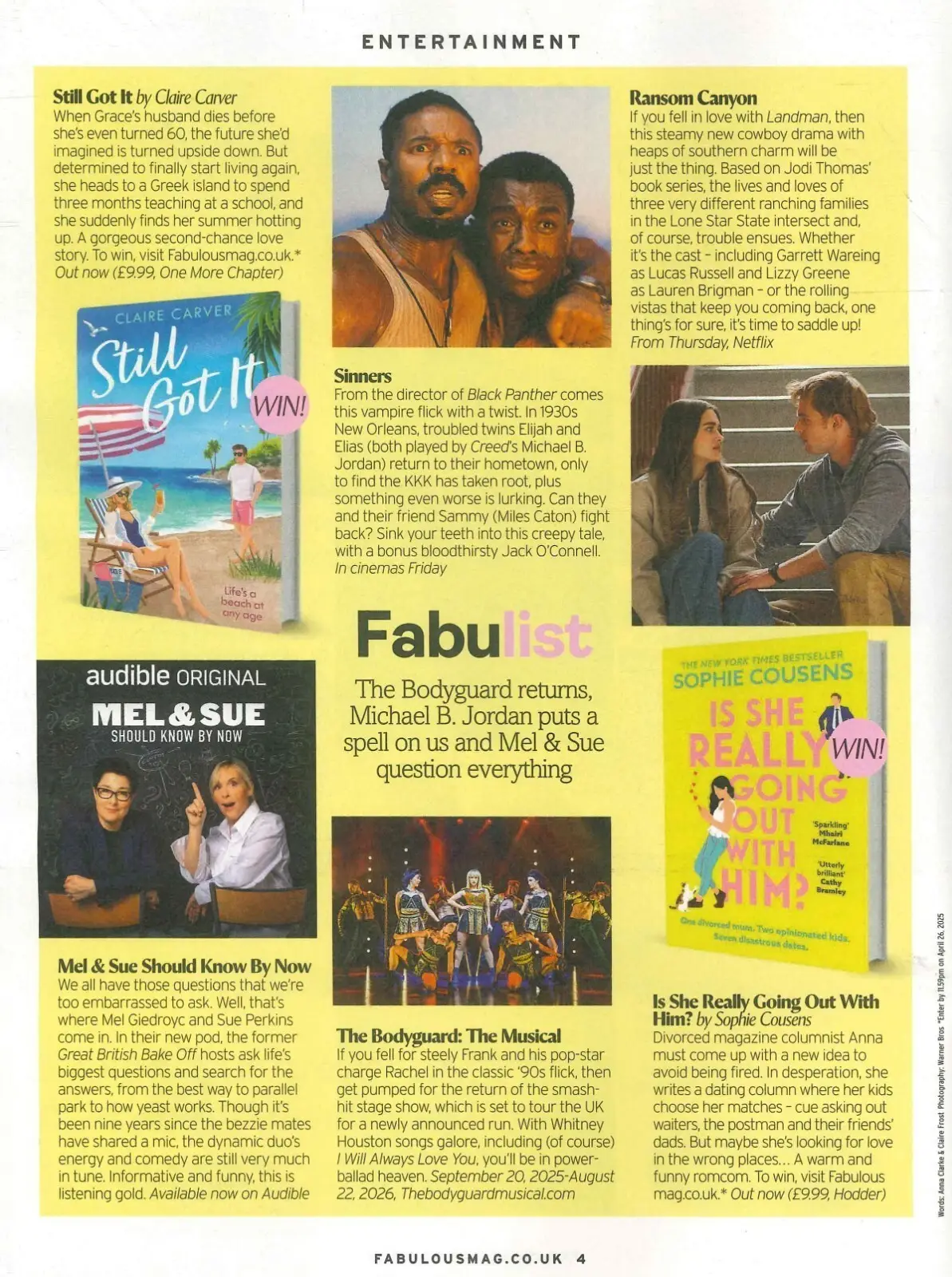 Fabulous Magazine Katya Jones, Babatunde Aleshe, Leanne Quigley, Fashion 13.4.25 - image 3 | Free standard UK delivery included | Discount Quality Products