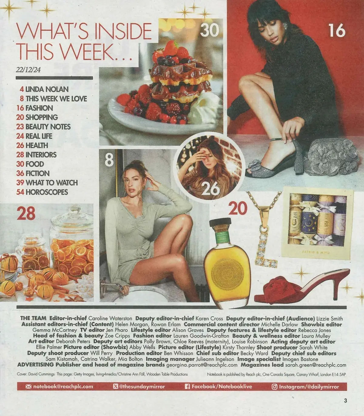 Sunday Mirror Notebook Magazine: Linda Nolan, Zara McDermott, Xmas, 22.12.24 - image 2 | Free standard UK delivery included | Discount Quality Products