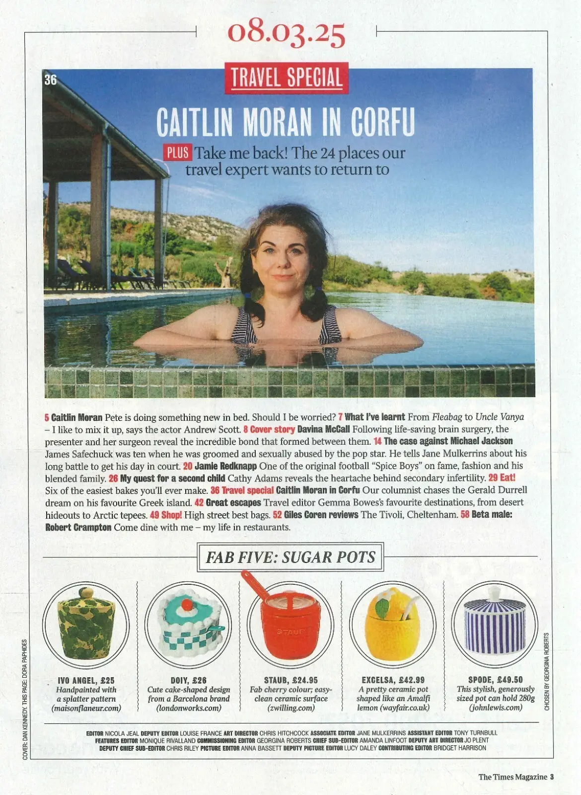 Times Magazine: Davina McCall, Caitlin Moran, Andrew Scott, Jamie R, 8.3.25 - image 2 | Free standard UK delivery included | Discount Quality Products