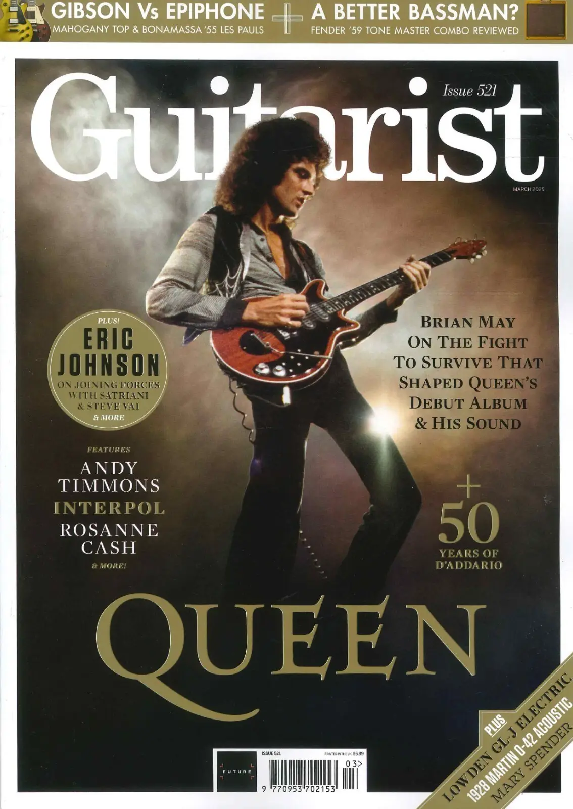 Guitarist Magazine: Queen, Brian May, Andy Timmons, Eric Johnson, March 2025