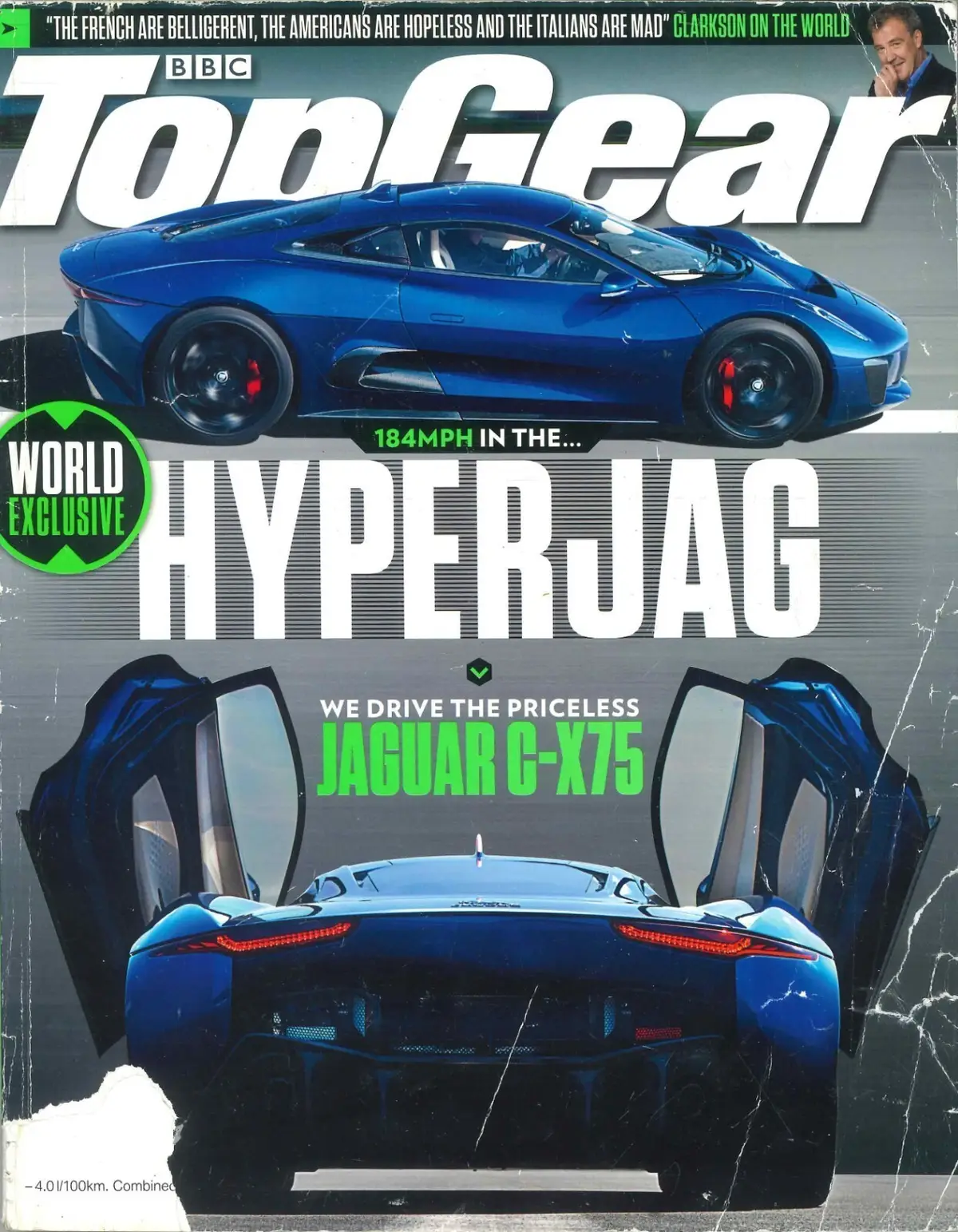 BBC Top Gear Magazine Issue #245, Jaguar C-X75, Aston, July 2013 (Wear &amp; Tear)