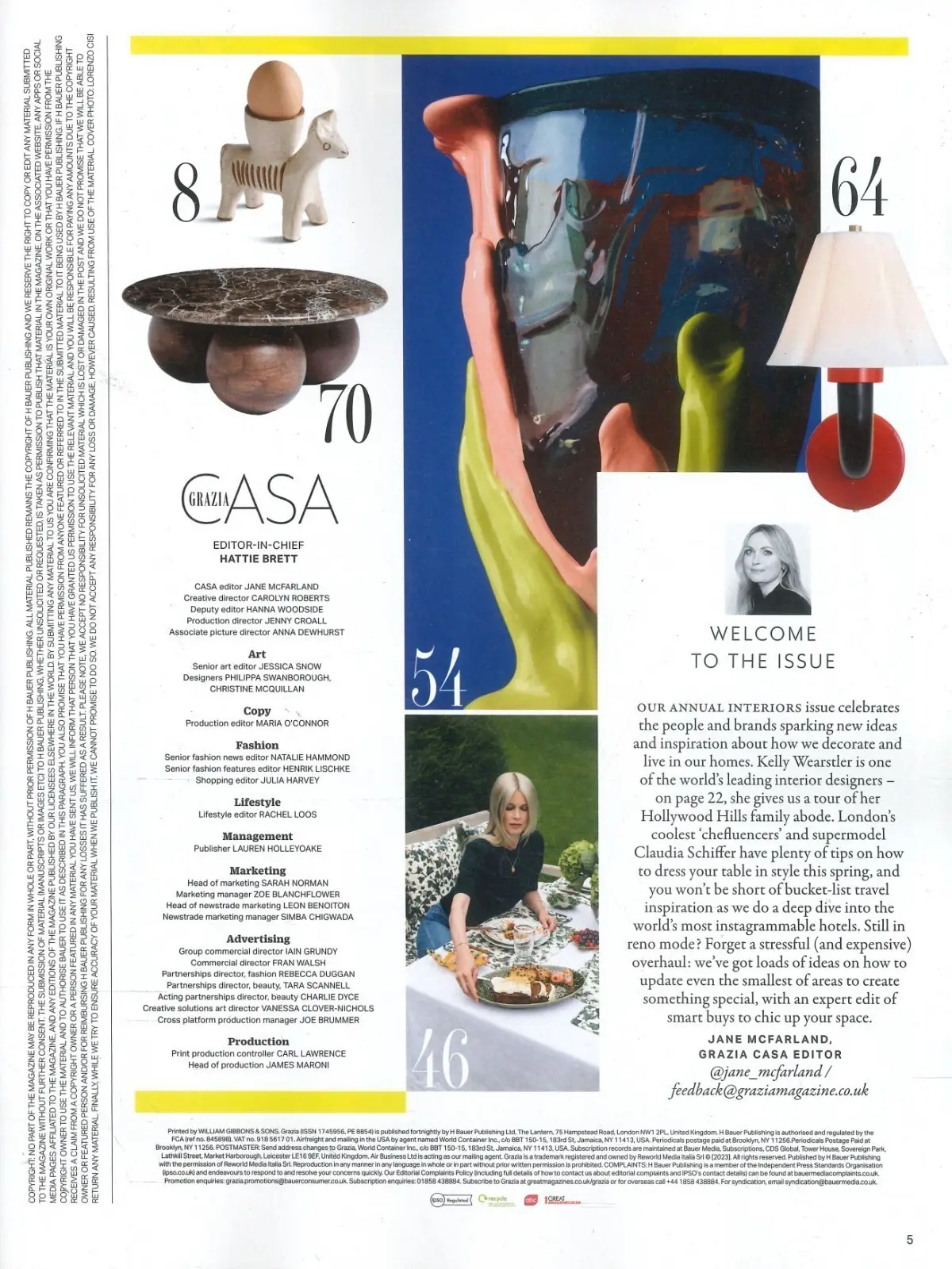 Grazia CASA Magazine Claudia Schiffer, Kelly Wearstler, Interiors Issue #3, 2025 - image 2 | Free standard UK delivery included | Discount Quality Products