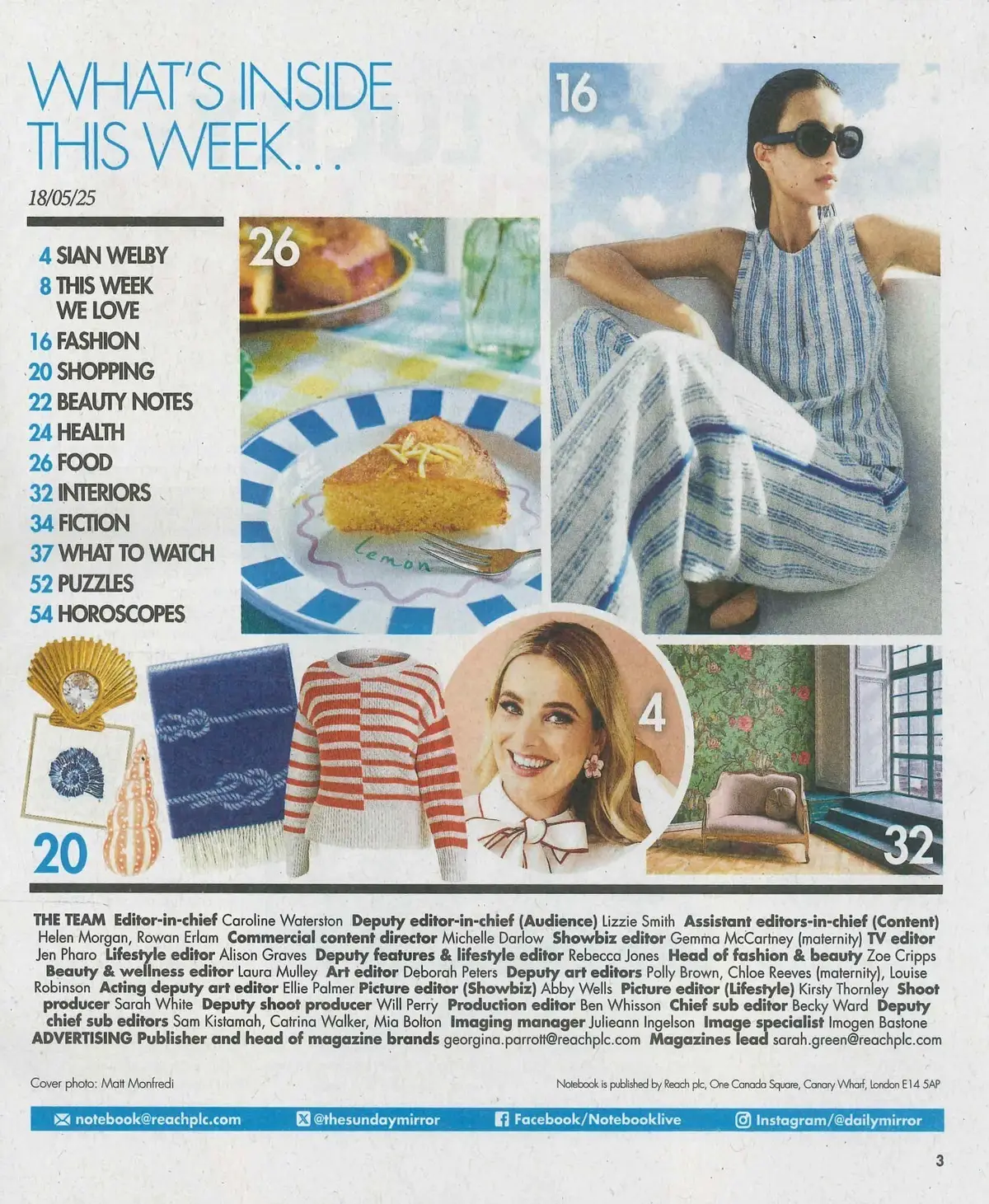 Sunday Mirror Notebook Magazine: Sian Welby, Van Morrison, Fashion, 18.5.25 - image 2 | Free standard UK delivery included | Discount Quality Products