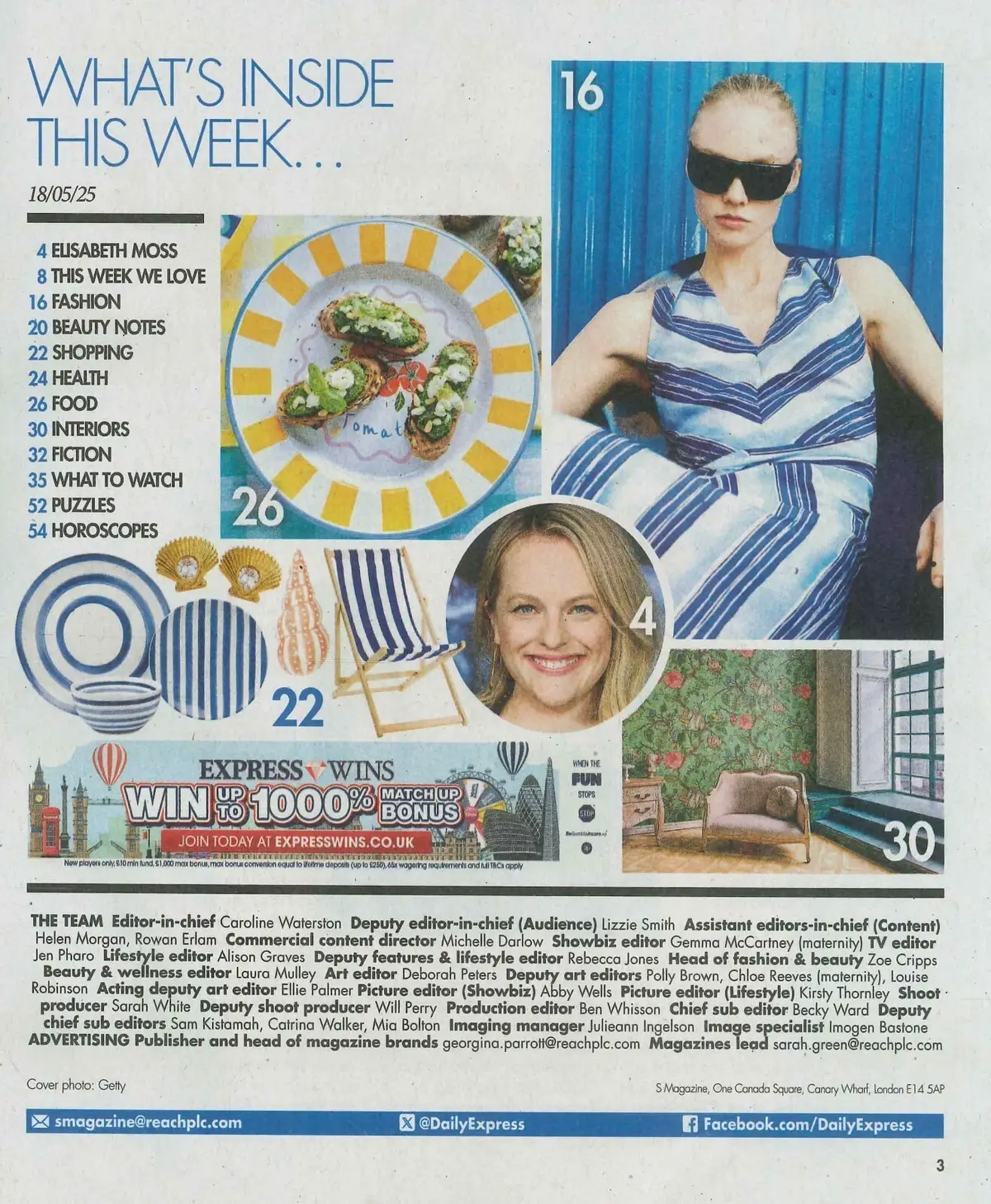 Sunday Express Magazine: Elisabeth Moss, Van Morrison, Fashion, Interior 18.5.25 - image 2 | Free standard UK delivery included | Discount Quality Products