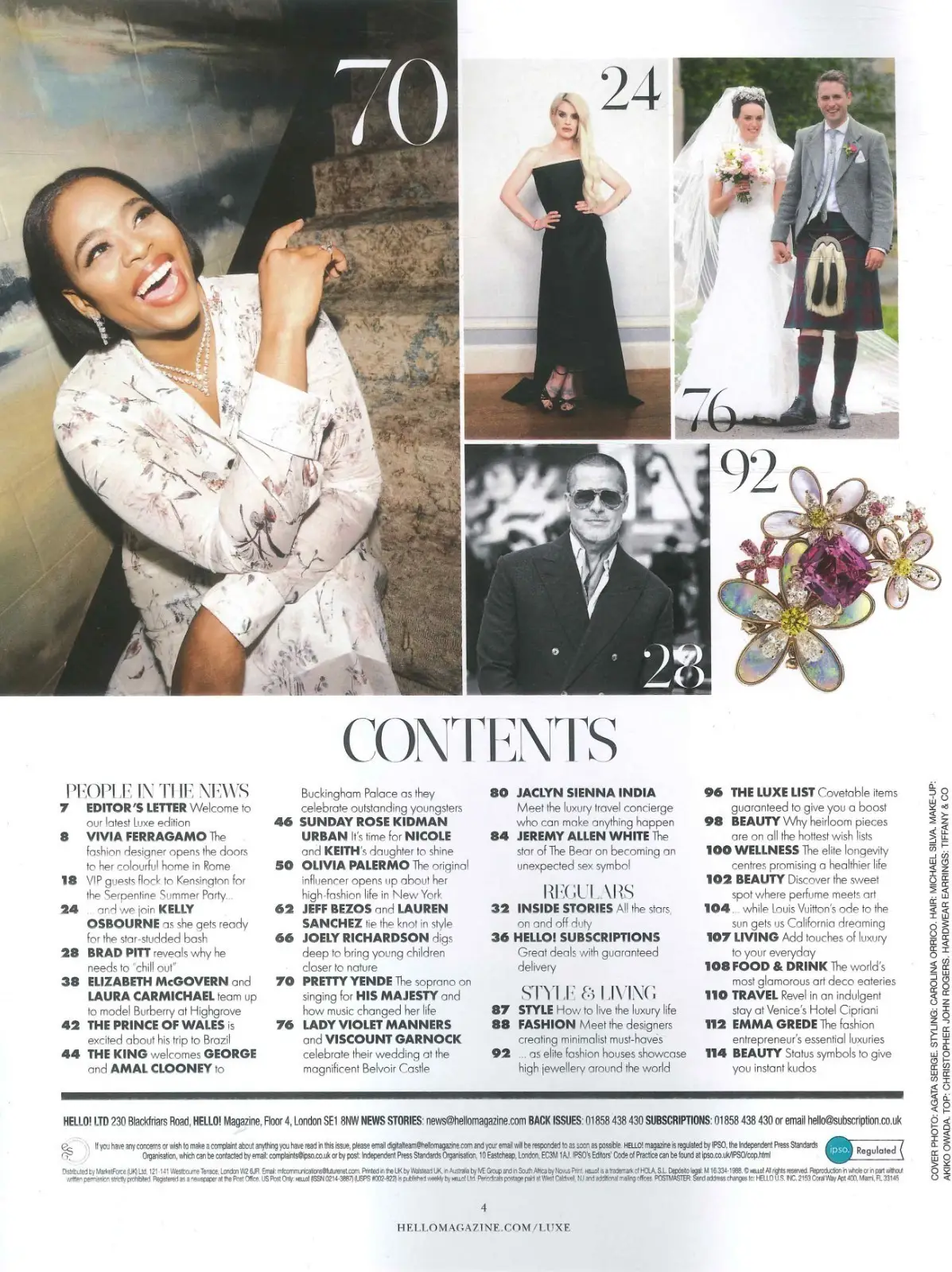 HELLO! Magazine: Olivia Palermo, Brad Pitt, Jeff Bezos' Wedding, Luxe, 7.7.25 - image 2 | Free standard UK delivery included | Discount Quality Products