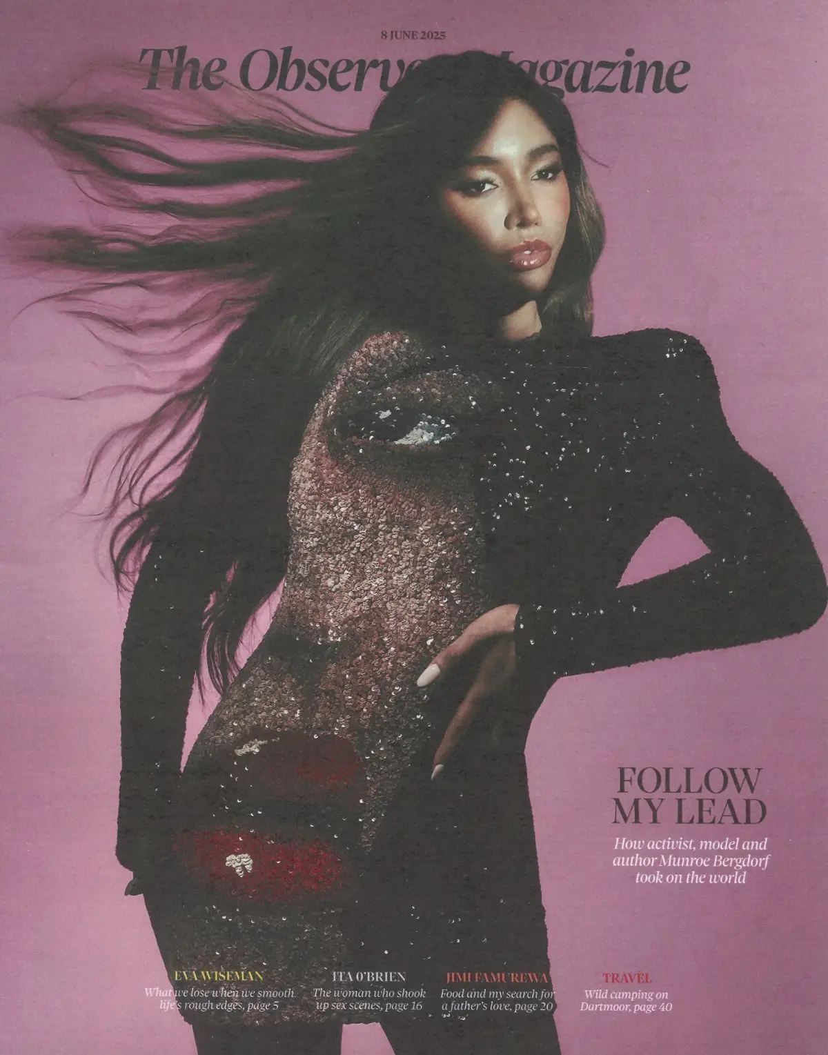 Observer Magazine Munroe Bergdorf, Nick Frost, Ita O'Brien, Eva Wiseman 8.6.25