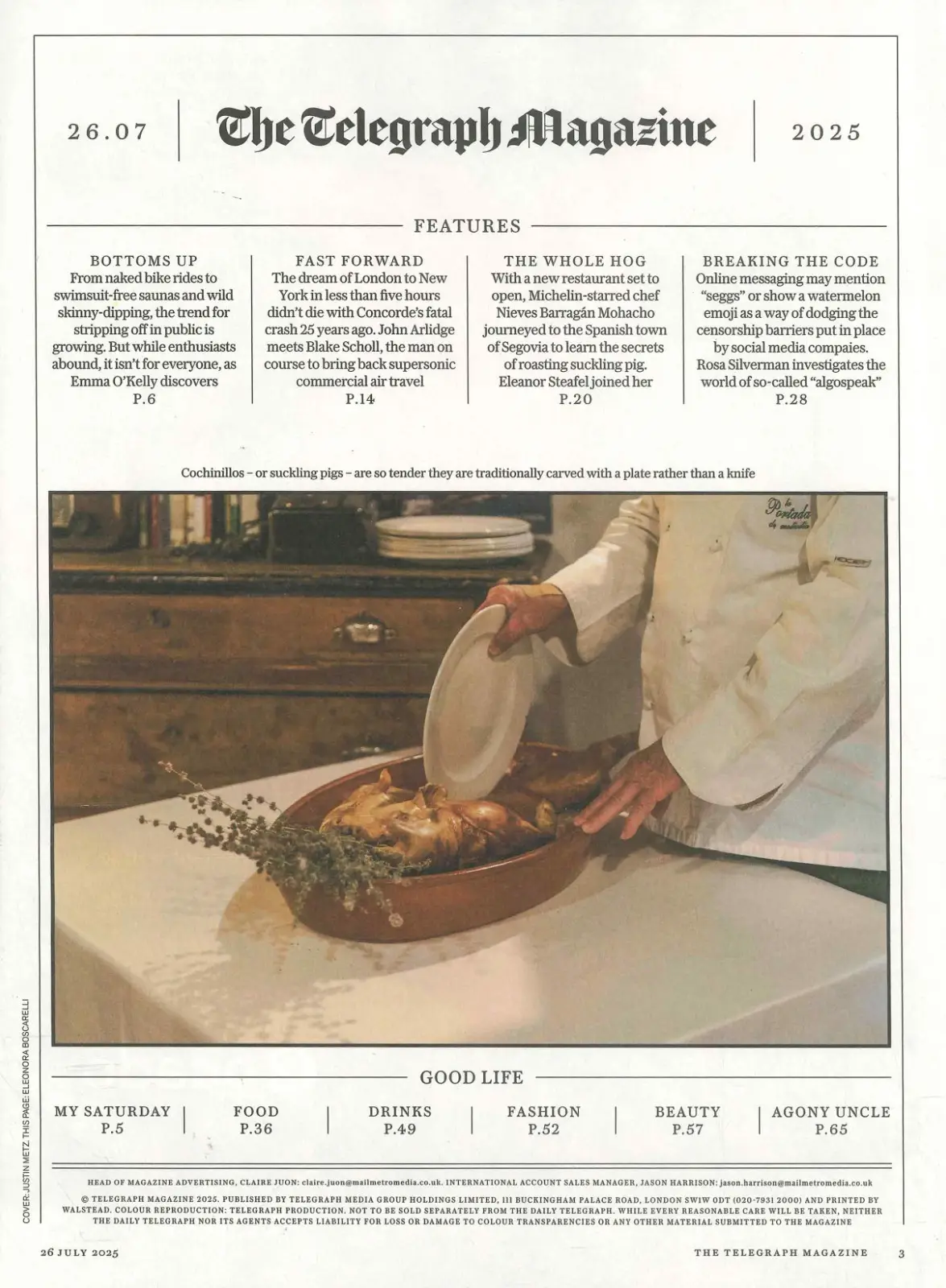 Telegraph Magazine: Social Nudity, Clive Myrie, Mark Hix, Rich Madeley, 26.7.25 - image 2 | Free standard UK delivery included | Discount Quality Products