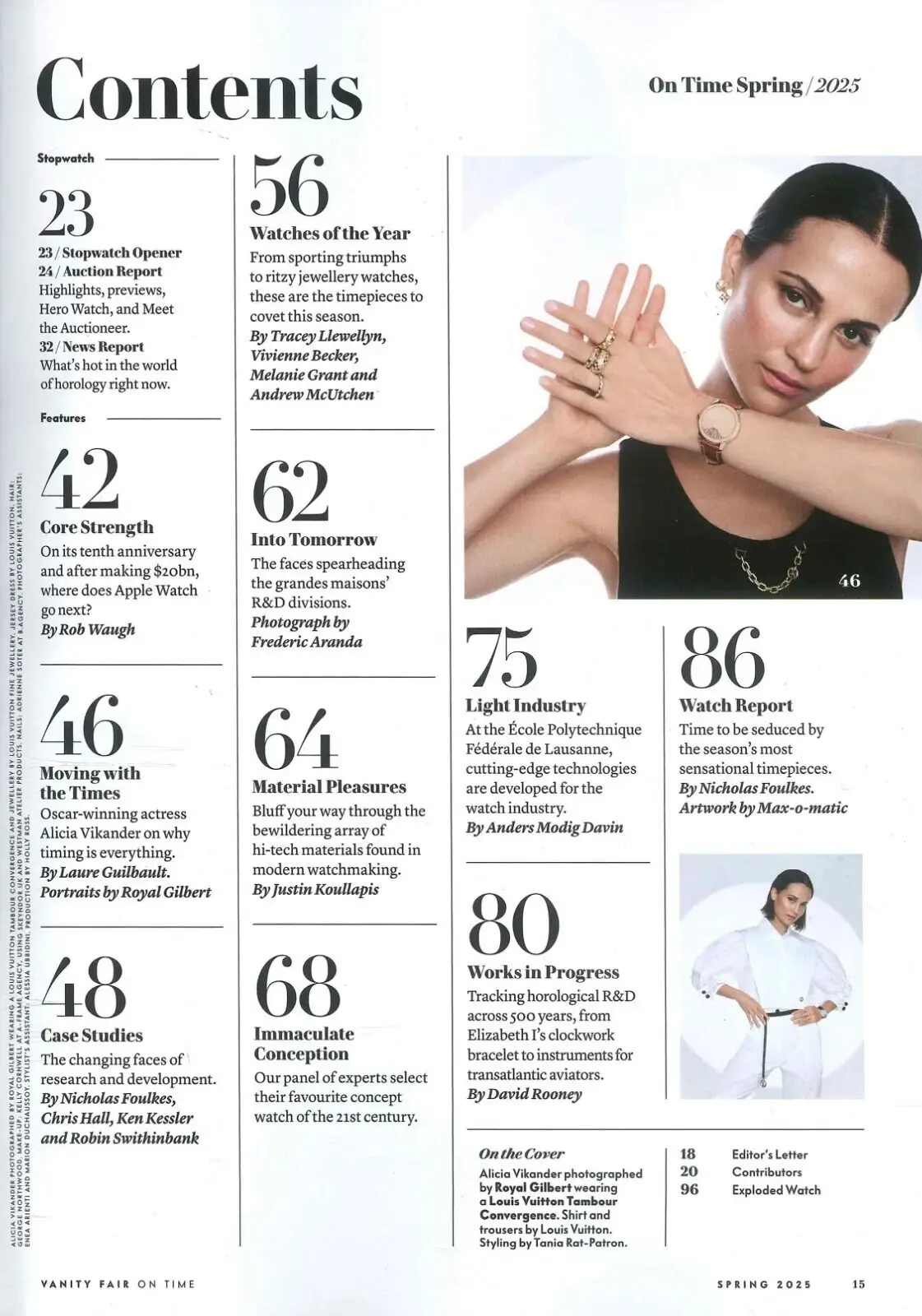 Vanity Fair Magazine: On Time, Alicia Vikander, Watches, Jewellery, Spring 2025 - image 2 | Free standard UK delivery included | Discount Quality Products