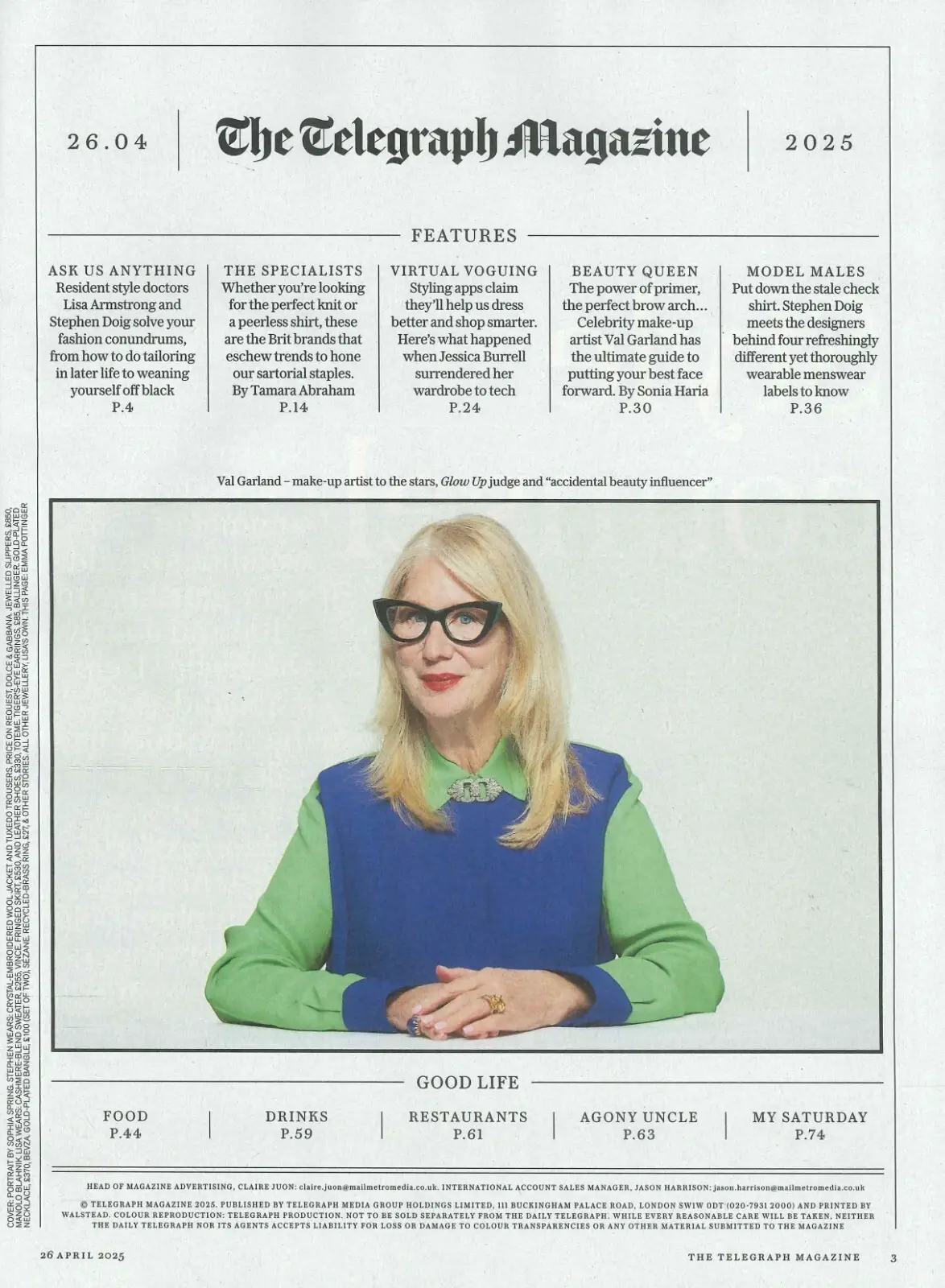 Telegraph Magazine: David Gray, Val Garland, Richard Madeley, Fashion, 26.4.25 - image 2 | Free standard UK delivery included | Discount Quality Products