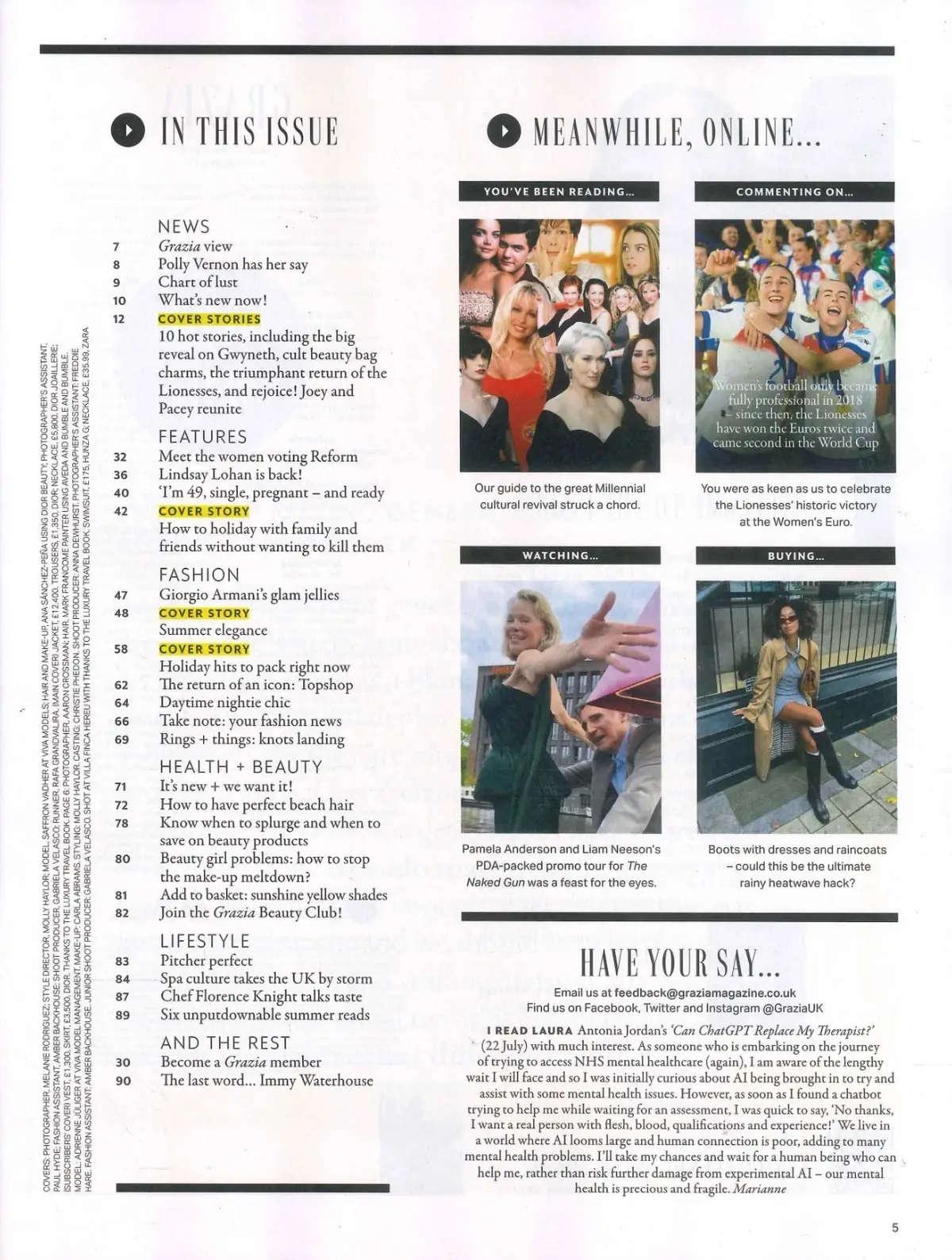 Grazia Magazine: Lindsay Lohan, Gwyn Paltrow, England Lionesses Euro Win 18.8.25 - image 2 | Free standard UK delivery included | Discount Quality Products