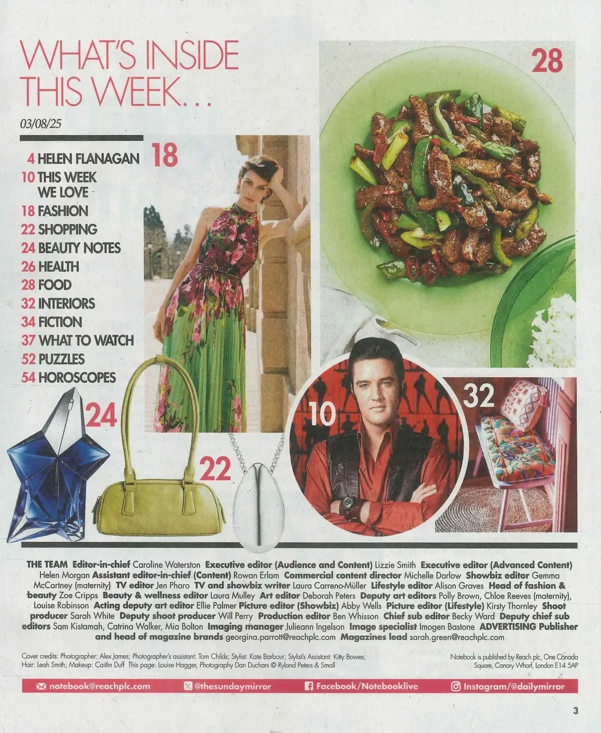 Sunday Mirror Notebook Magazine: Helen Flanagan, Elvis Presley, Fashion, 3.8.25 - image 2 | Free standard UK delivery included | Discount Quality Products