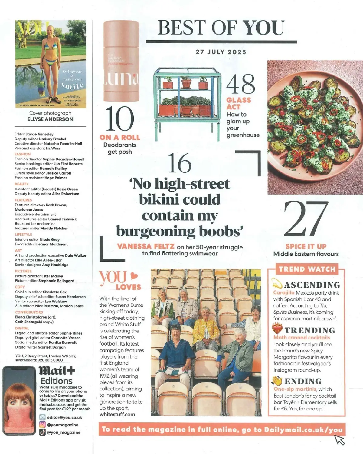 You Magazine: Alex Horne, Kate Ferdinand, Vanessa Feltz, Summer Fashion, 27.7.25 - image 2 | Free standard UK delivery included | Discount Quality Products