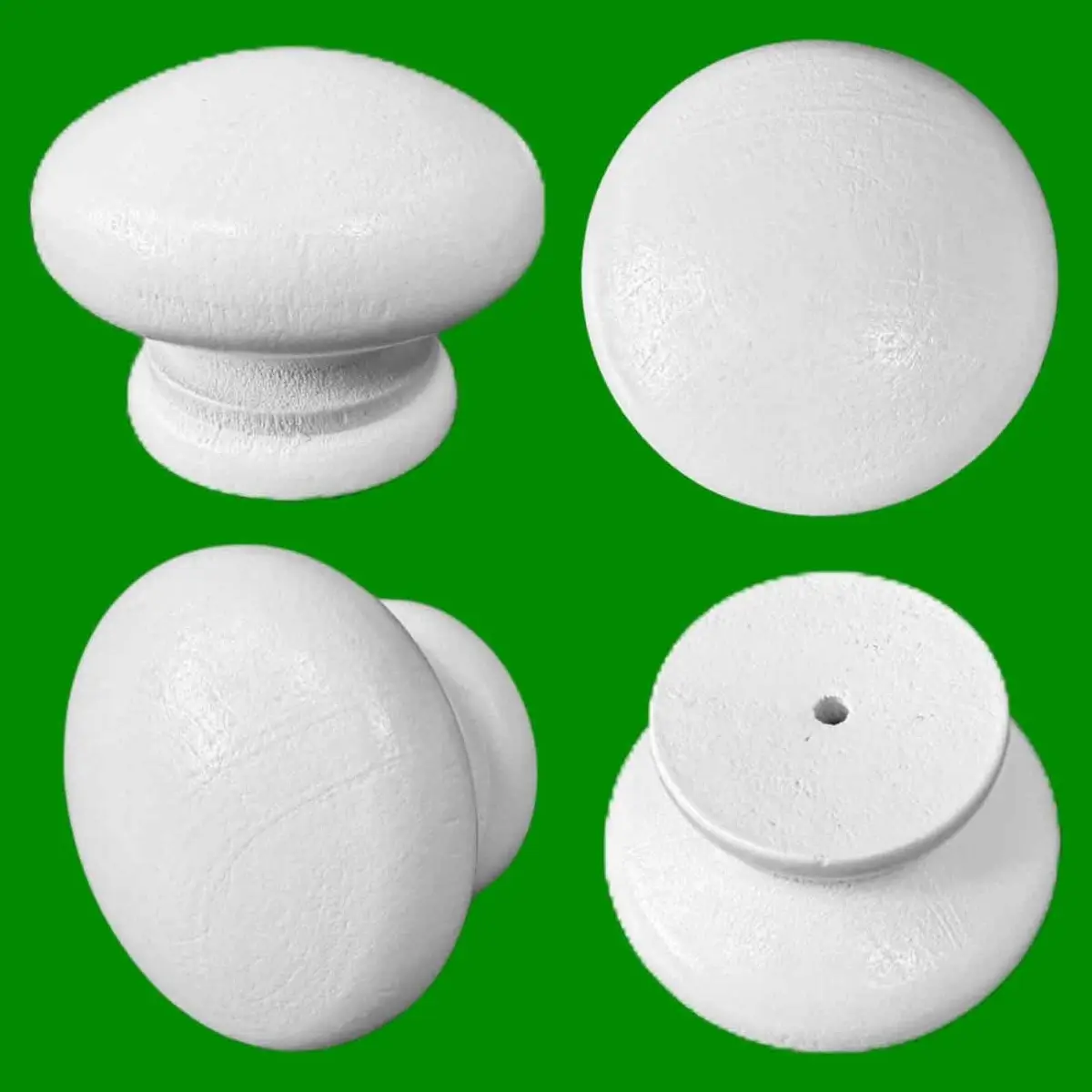 1x Small Round 40mm Wooden Pine White Door Knob Handle Cabinet Drawer Cupboard