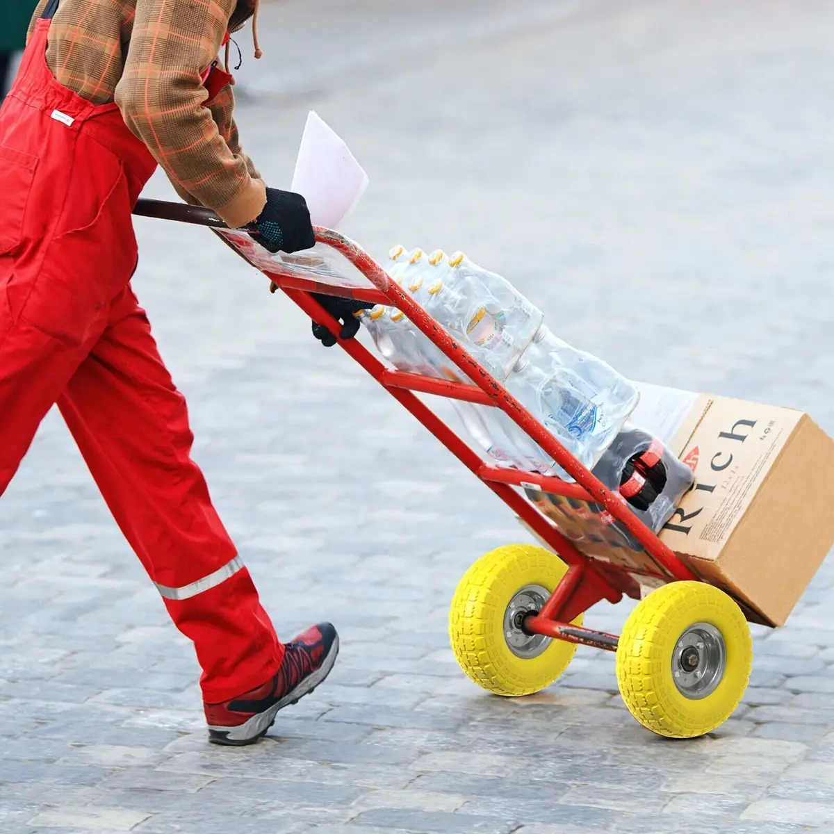 10" Yellow Solid Wheel Sack Hand Truck Trolley Cart Puncture Proof 4.10/3.50-4 - image 8 | Free standard UK delivery included | Discount Quality Products