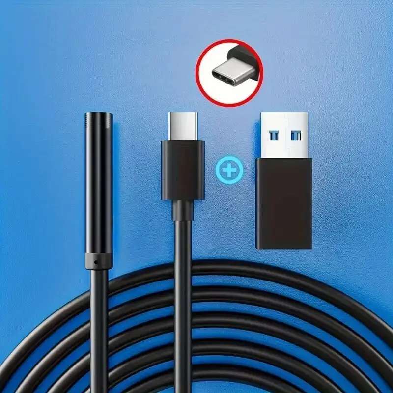 2m Type C USB 6LED Endoscope Borescope Snake Inspection Camera, PC Android Phone