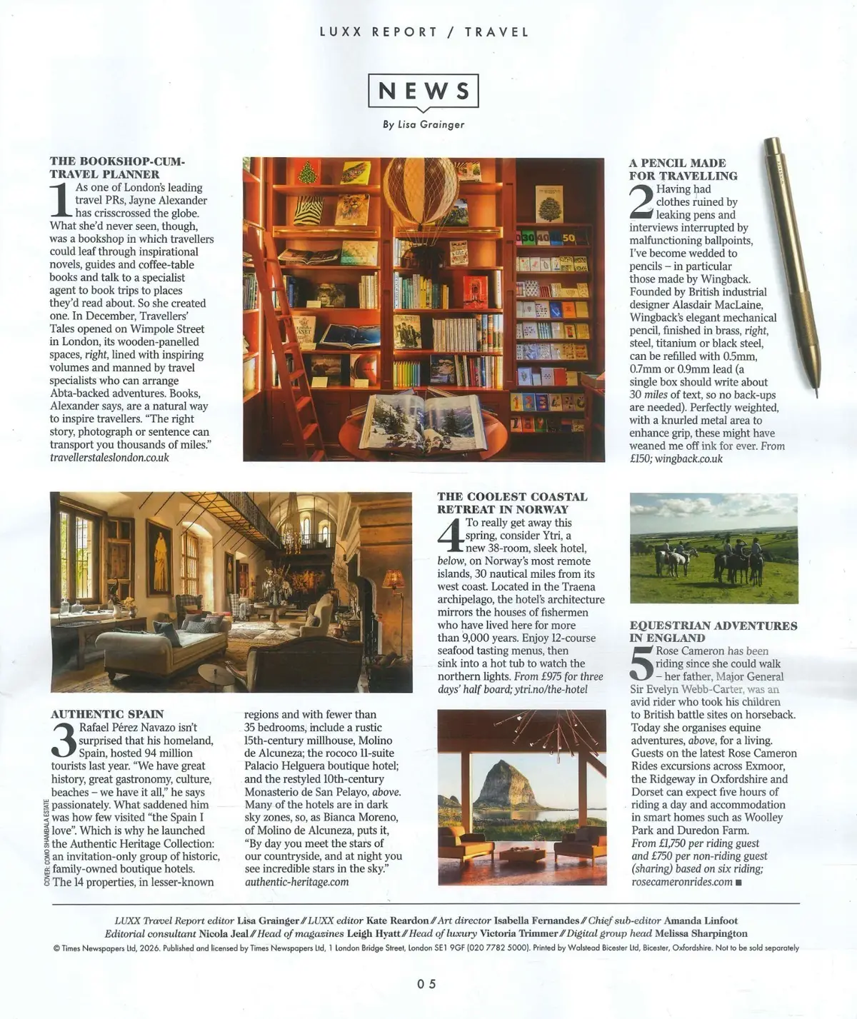 Times Luxx Report Magazine: Travel Issue, Bali, Spain, Italy, Hotels, Feb 2026 - image 3 | Free standard UK delivery included | Discount Quality Products