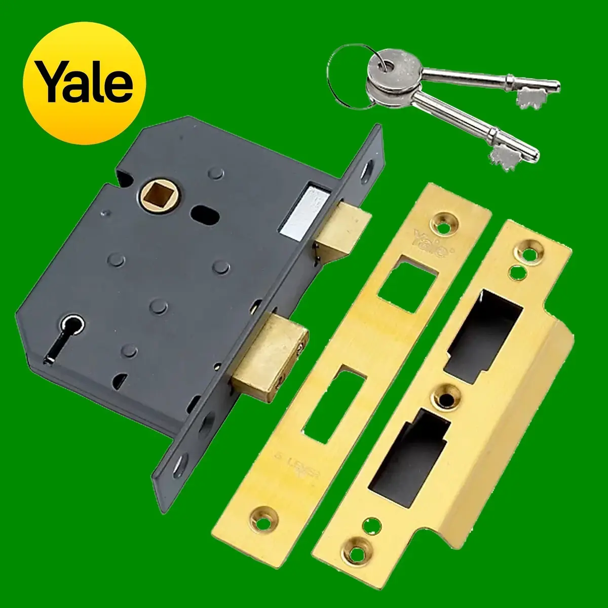1x YALE 5 Lever High Security External - Polished Brass P-M550-PB-78