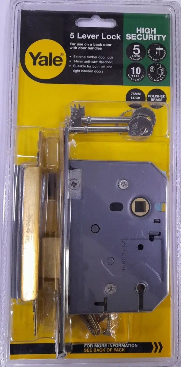 1x YALE 5 Lever High Security External - Polished Brass P-M550-PB-78 - image 4 | Free standard UK delivery included | Discount Quality Products