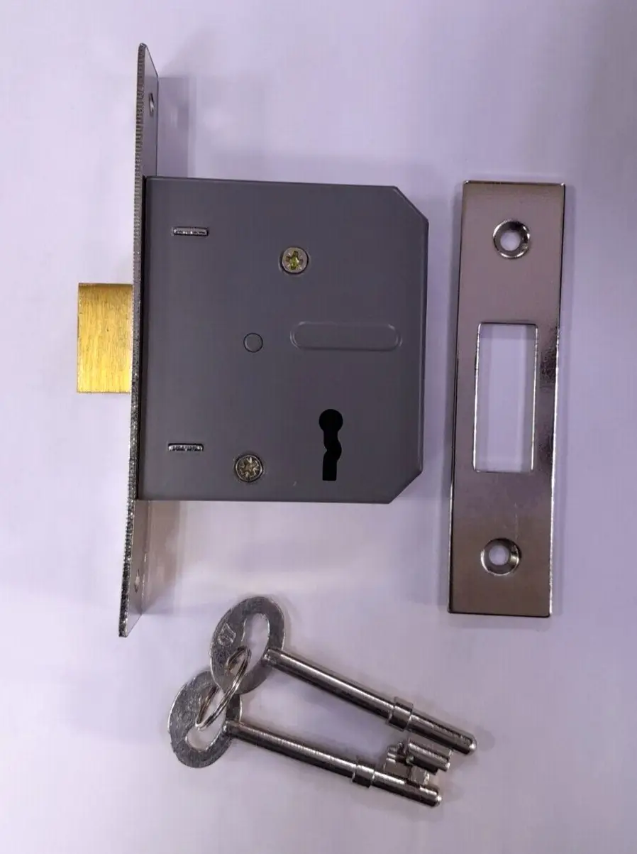 1x 65mm Chrome Plated Mortice Door Lock 3 lever Security - image 2 | Free standard UK delivery included | Discount Quality Products