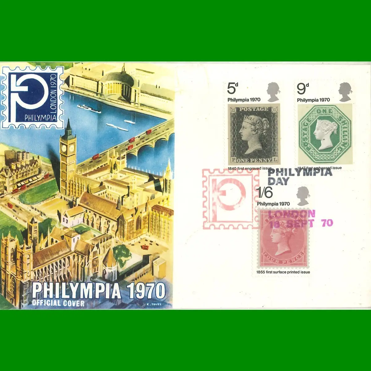 FDC Philympia London Stamp Exhibition Commemorative First Day Cover, 18.9.1970