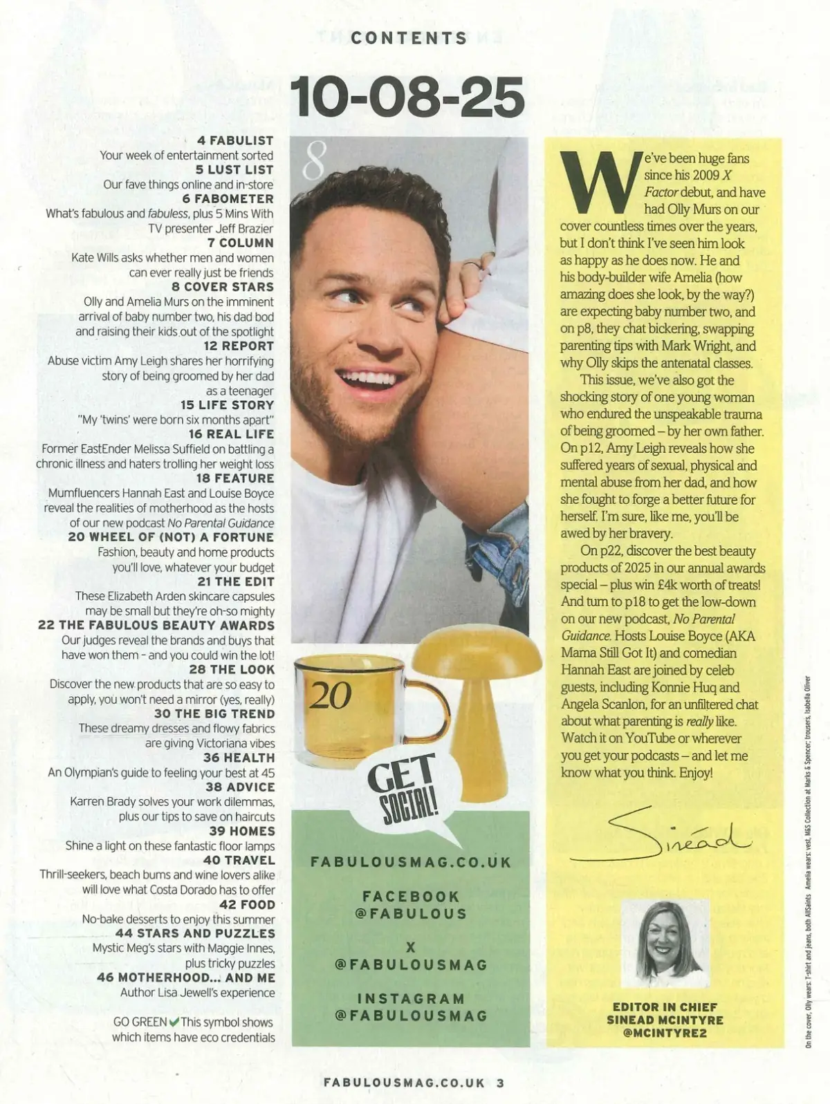 Fabulous Magazine: Olly & Amelia Murs, Jeff Brazier, Melissa Suffield, 10.8.25 - image 2 | Free standard UK delivery included | Discount Quality Products