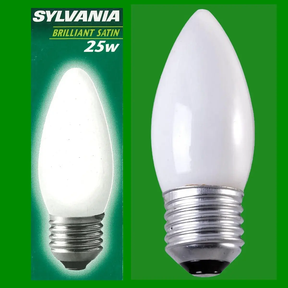 25W Sylvania Opal Incandescent Filament Dimmable Candle ES E27 Light Bulb Lamps