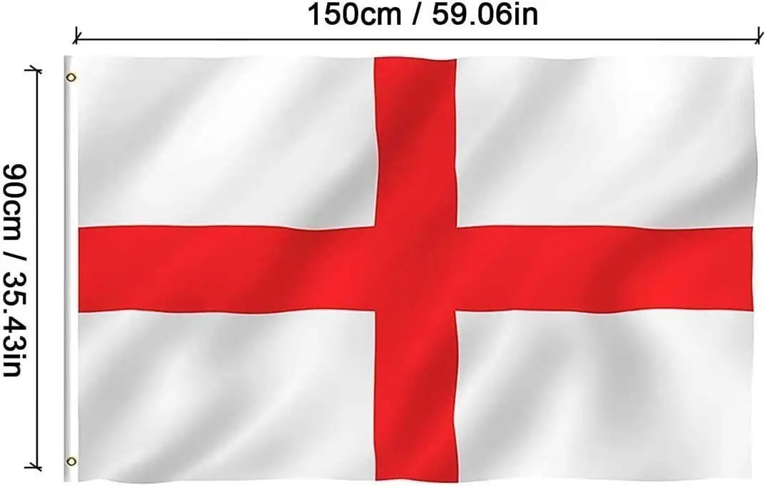 England Football Supporters Large Flag,  150cm x 90cm (5'x3' ft); Soccer - image 2 | Free standard UK delivery included | Discount Quality Products