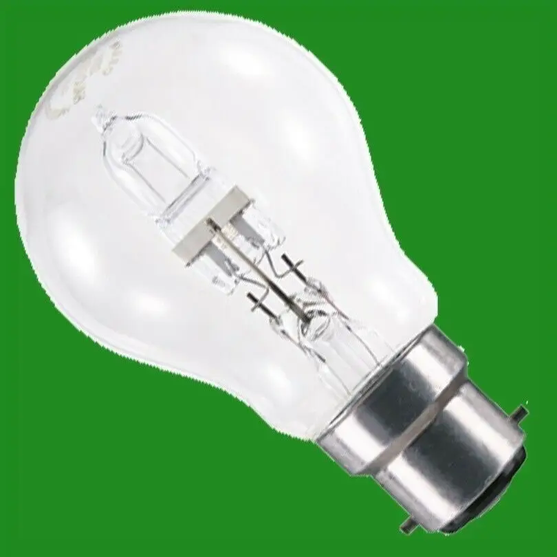 8x 28W (=40W) CLEAR DIMMABLE HALOGEN GLS ENERGY SAVING LIGHT BULBS, BC B22 LAMP