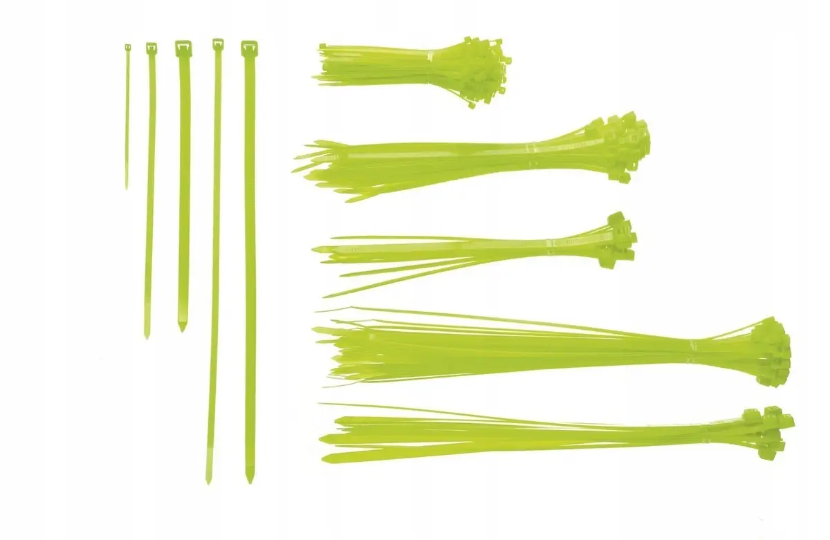 250x fluorescent Green Cable Tie Various Sizes Set Indoor Outdoor House Garden