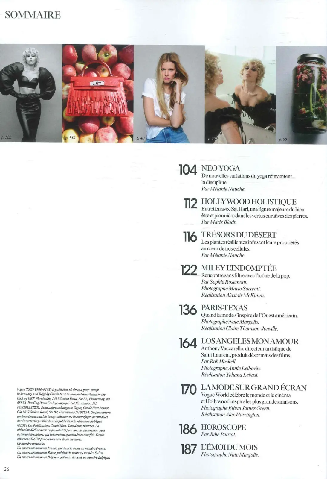 Vogue France Magazine French Language, Miley Cyrus, Brad Pitt, Fashion, Nov 2025 - image 4 | Free standard UK delivery included | Discount Quality Products