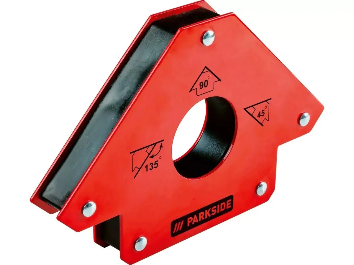 Angle Welding Magnet, 8kg Magnetic Capacity, 45°, 90° or 135°, Mounting Tool