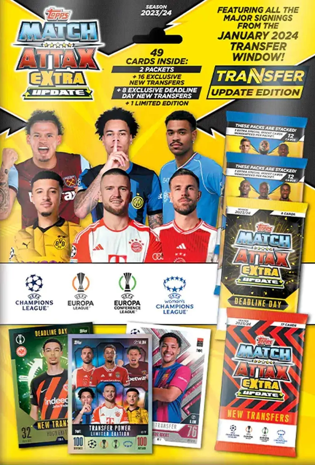 Match Attax Extra Football Cards UEFA League 2023/24, Transfer Update Soccer M/p
