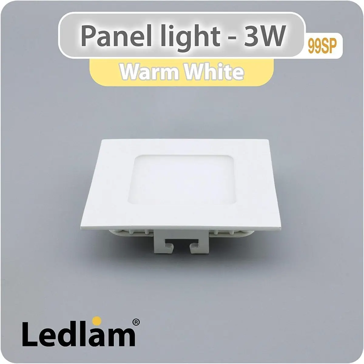 3W =20W LED Square Recessed Ceiling Flat Panel Down Light Ultra Slim 3000K 90mm