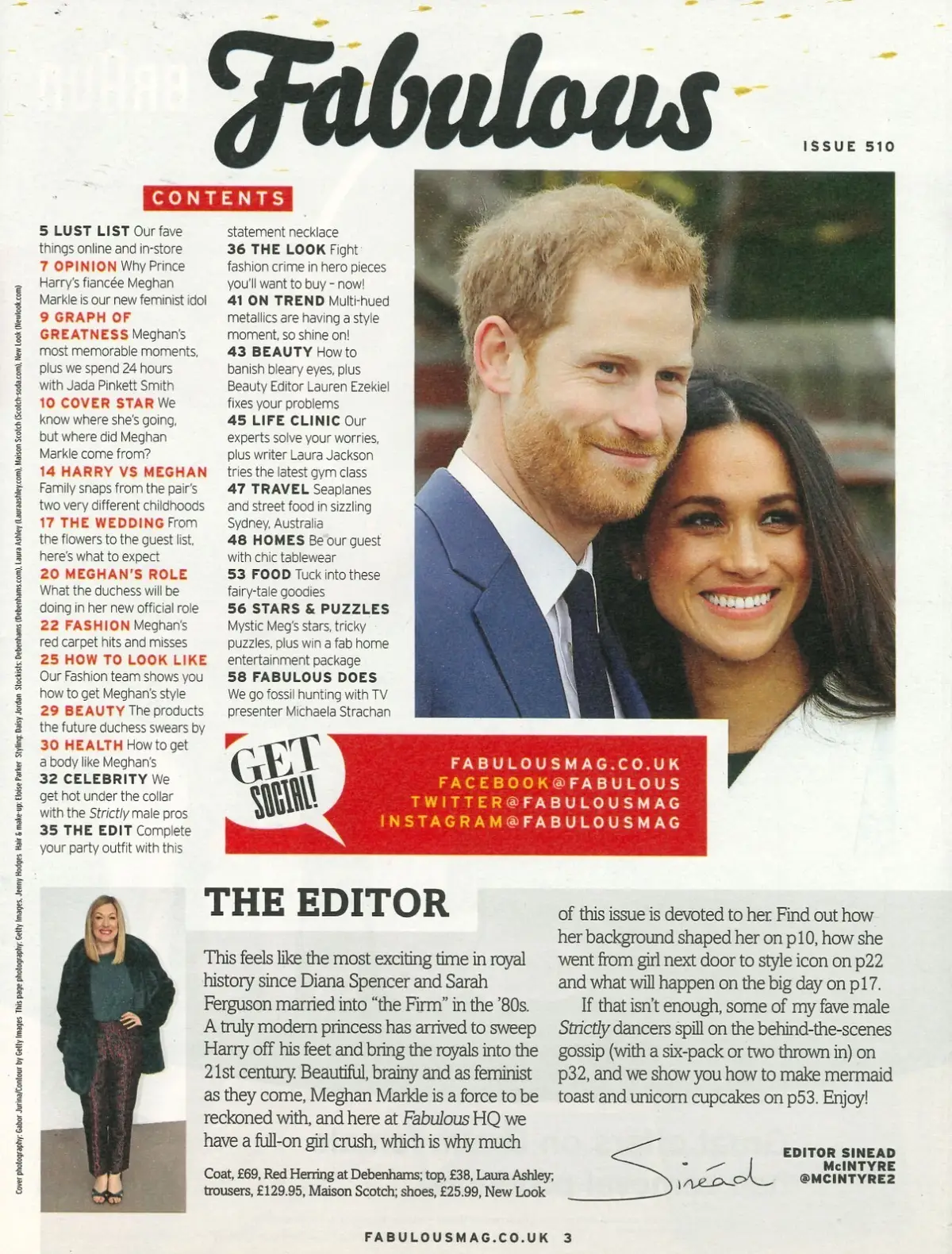 Fabulous Magazine: Meghan Markle, Prince Harry, Jada Smith, Fashion, 10.12.17 - image 2 | Free standard UK delivery included | Discount Quality Products