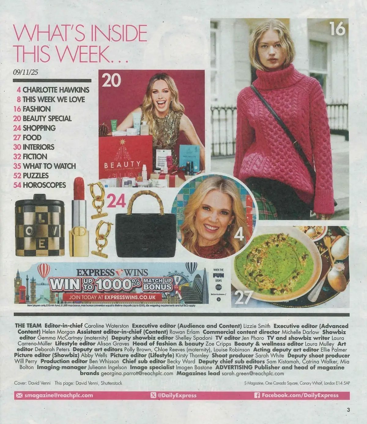 Sunday Express Magazine: Hannah Martin, Charlotte Hawkins, Fashion, 9.11.25 - image 3 | Free standard UK delivery included | Discount Quality Products
