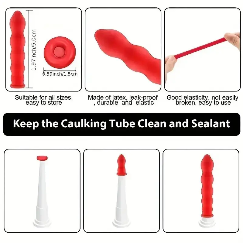 5x Caulking Cover Seal Rubber Caps Sealant Tube Protectors for Perfect Sealing - image 5 | Free standard UK delivery included | Discount Quality Products