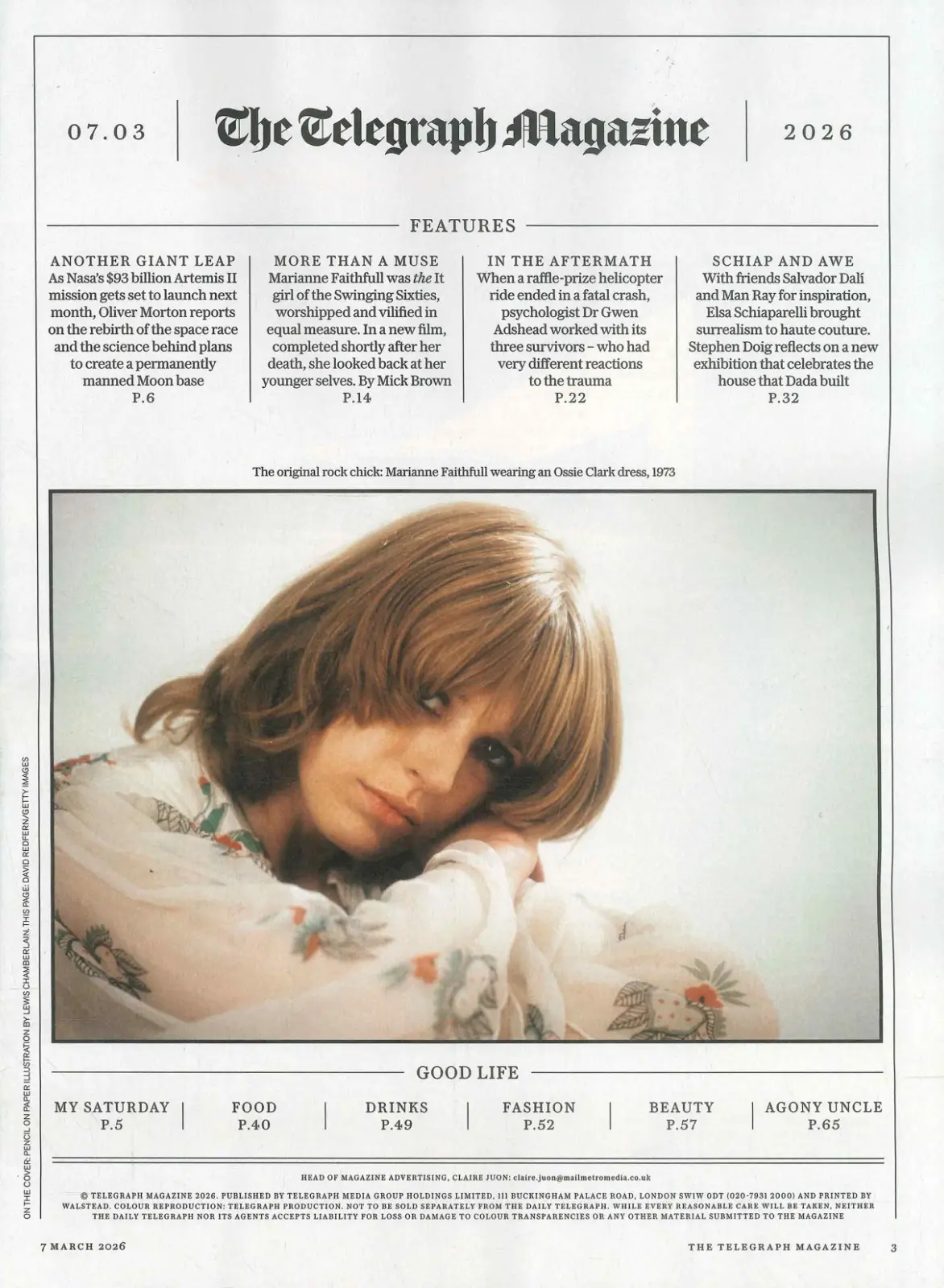 Telegraph Magazine: NASA Moon Mission, Gwyneth Strong, Marianne Faithful, 7.3.26 - image 3 | Free standard UK delivery included | Discount Quality Products