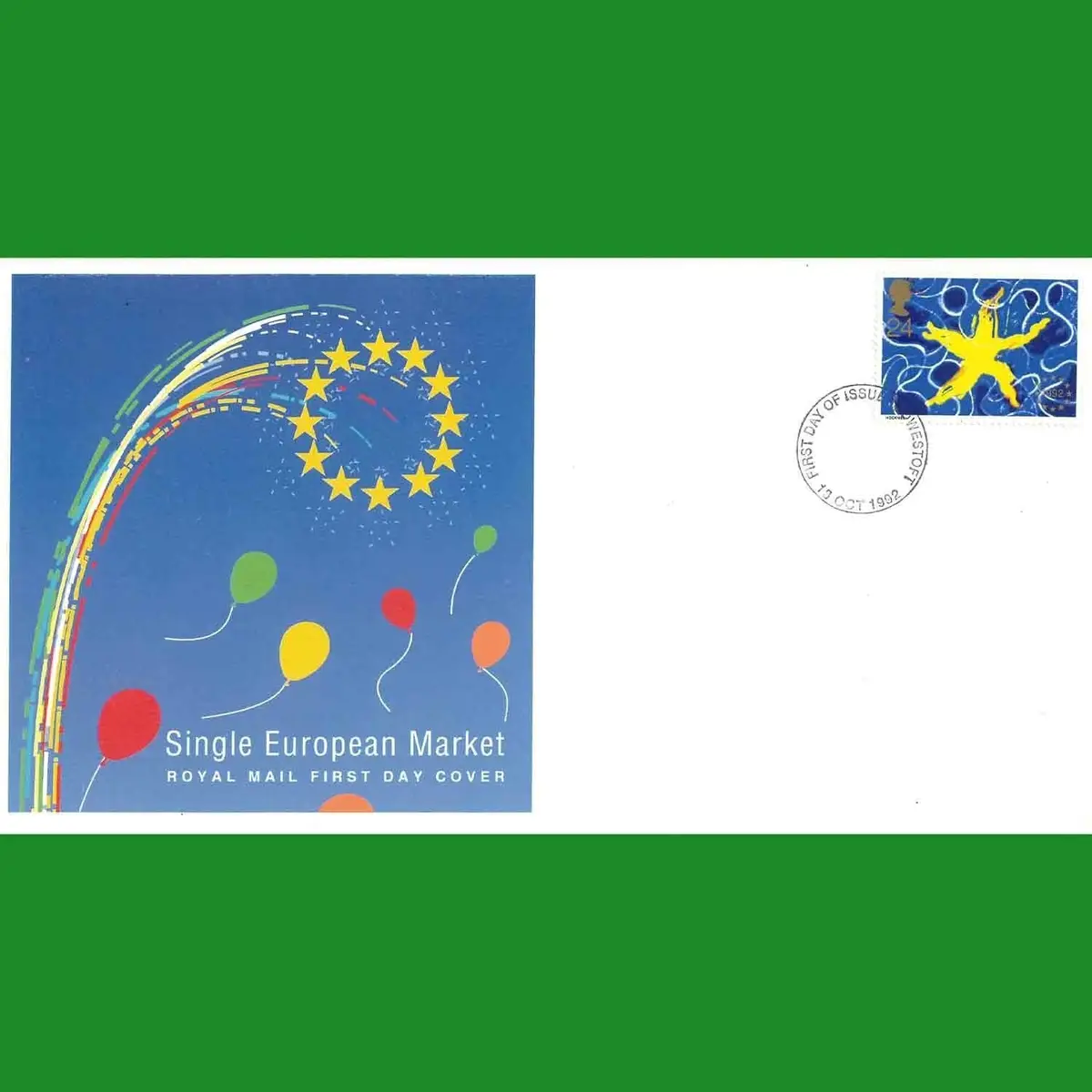 FDC Single European Market Royal Mail First Day Cover Stamp, 13.10.1992