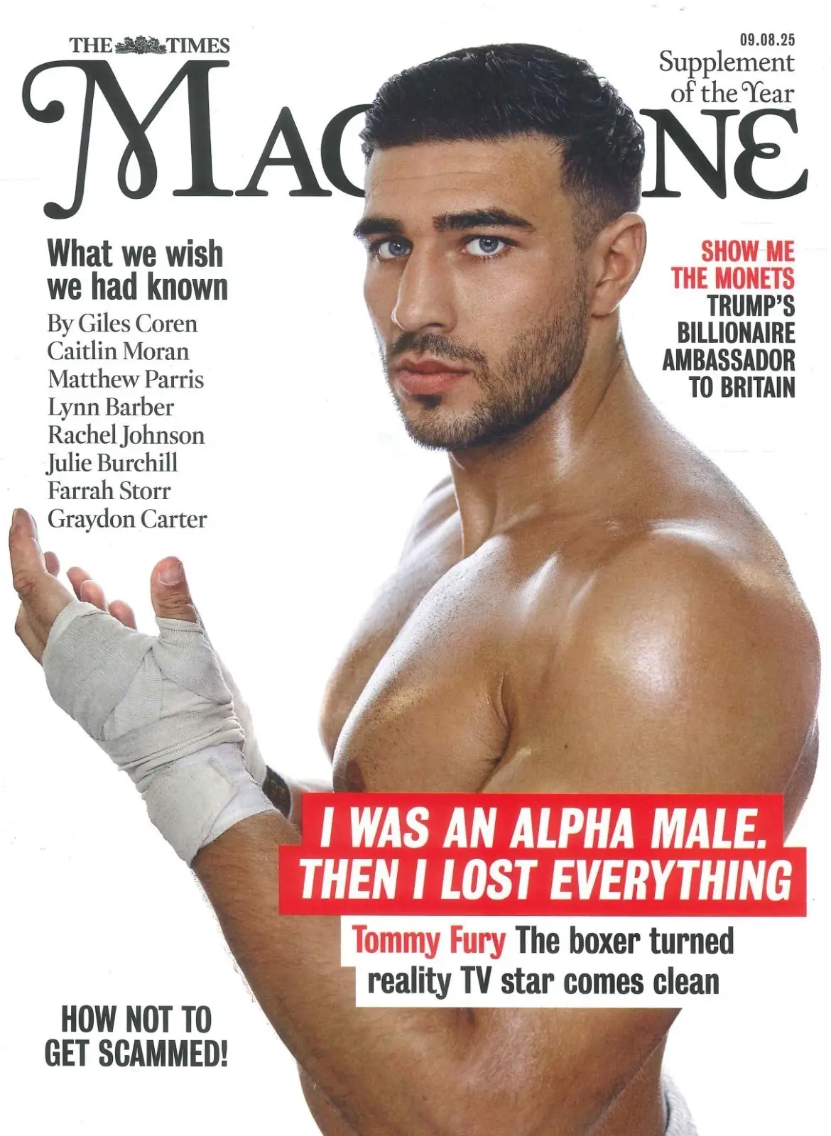 Times Magazine: Tommy Fury, Suranne Jones, Trump's Ambassador, G. Coren, 9.8.25 - Free standard UK delivery included | Discount Quality Products