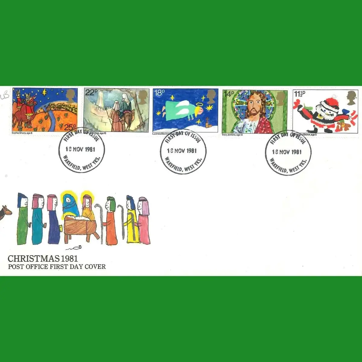 FDC Christmas 1981 Commemorative Post Office First Day Cover Stamp, 18.11.1981