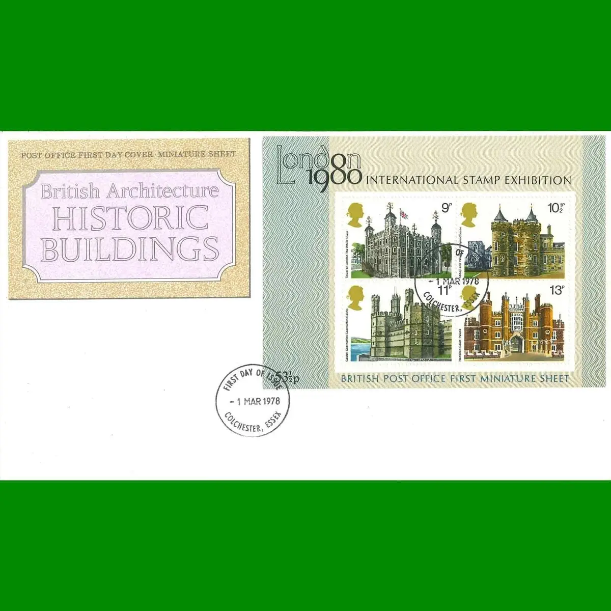 FDC Historic Buildings, International Stamp Exhibition First Day Cover, 1.3.1978