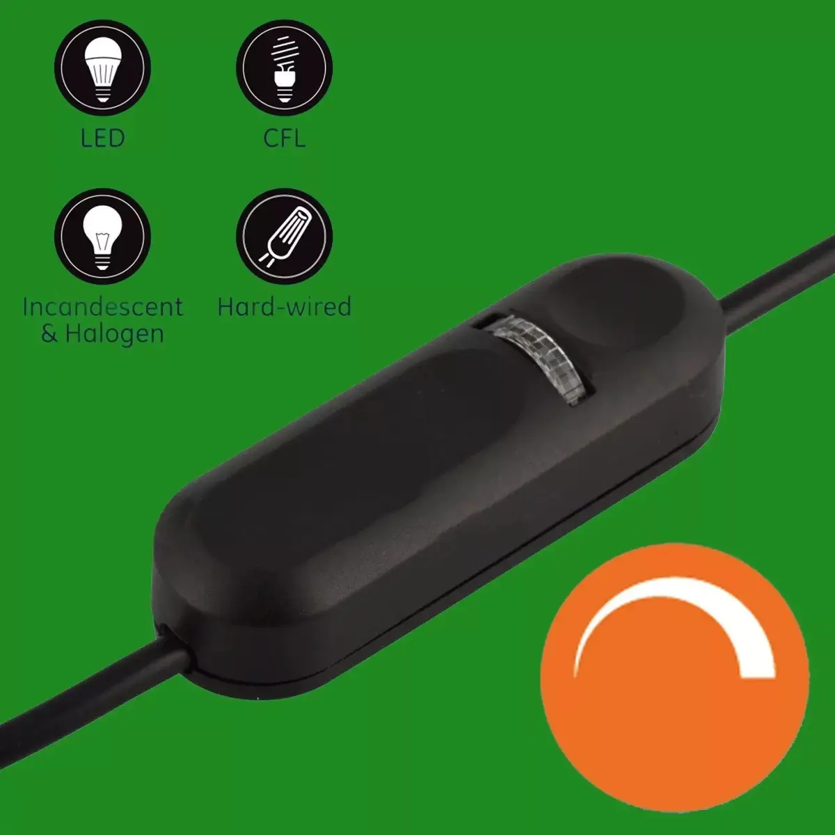Black Universal In line Lighting Lamp Dimmer Switch 4W-150W Incandescent LED CFL