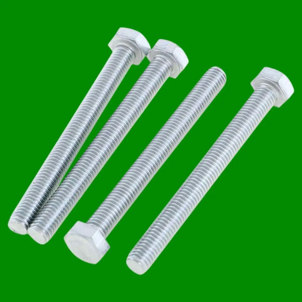 50x M8 x 80mm Zinc Plated Hex Head Threaded Steel Bolt Screws, Grade 4.8, DIN933