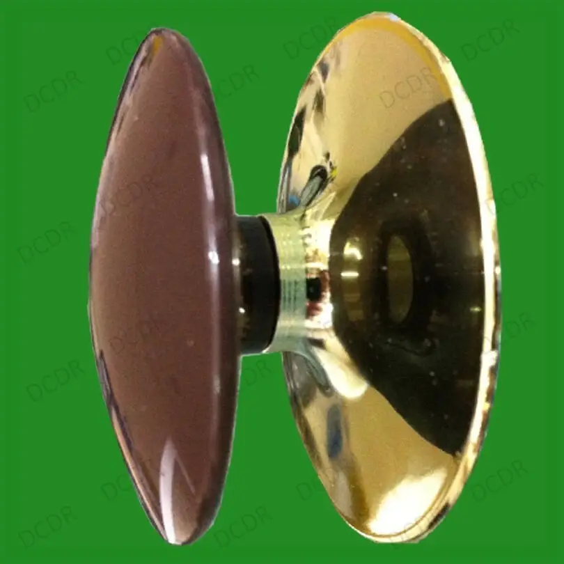 10x 48mm Brown Plastic &amp; Brass Effect Cabinet Cupboard Door Handles Drawer Knobs