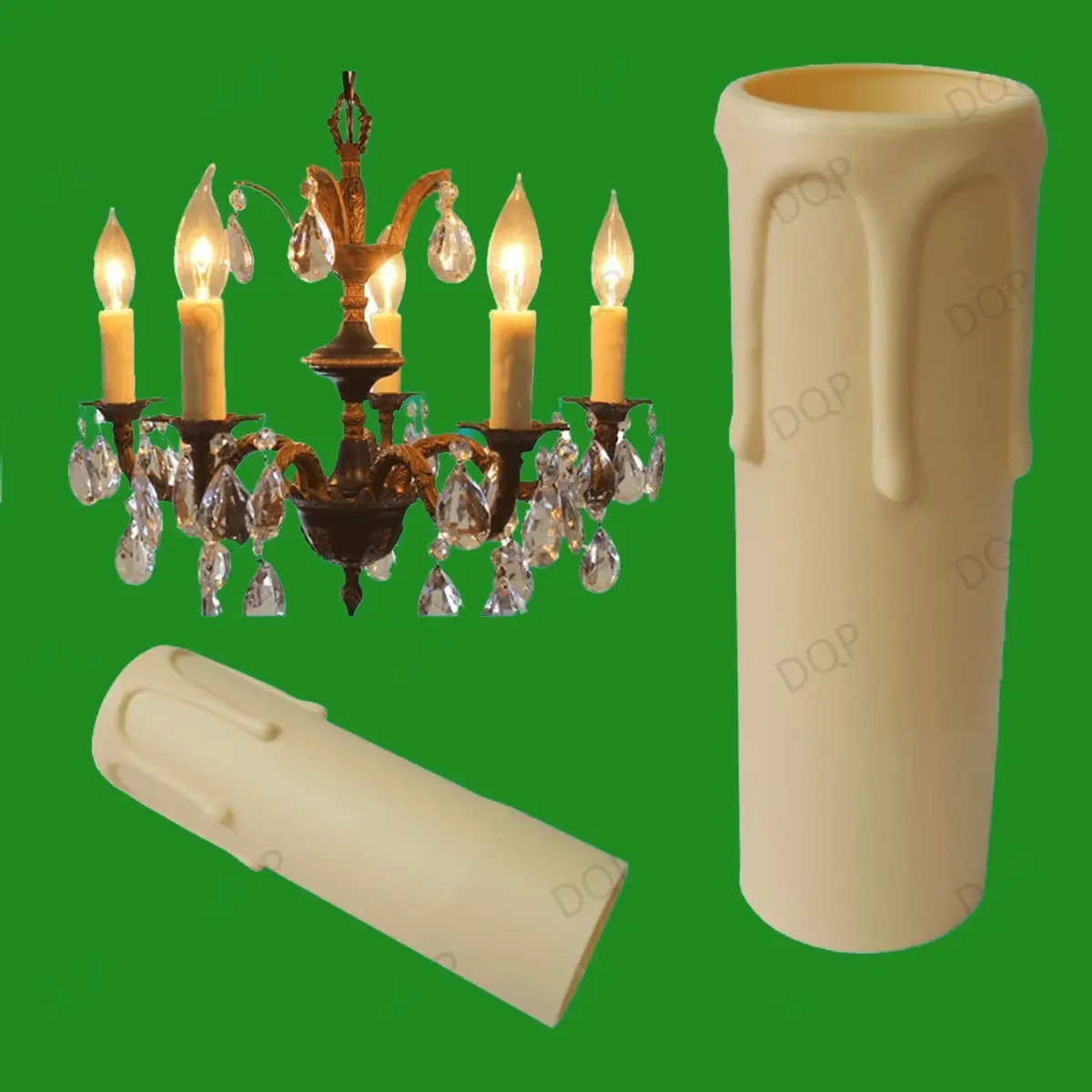 50x Ivory Drip Candle Sleeve Wax Effect Chandelier Light Bulb Cover 90mm x 27mm