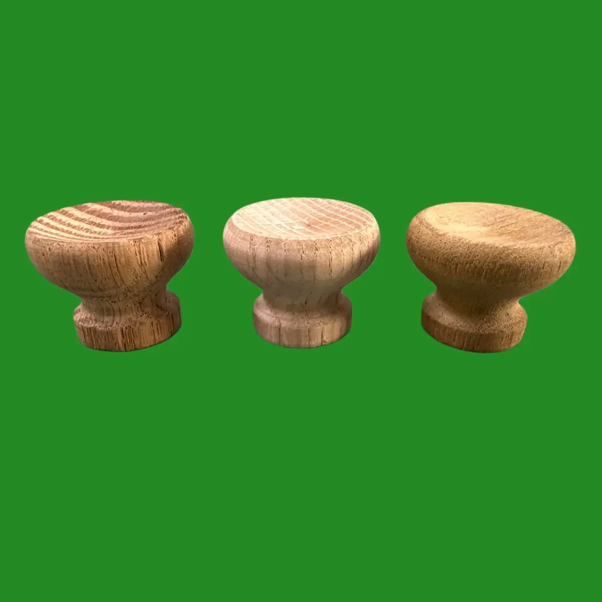 3x 34mm Concave Teak Wood Kitchen Drawer Cupboard Cabinet Door Handles Pull Knob