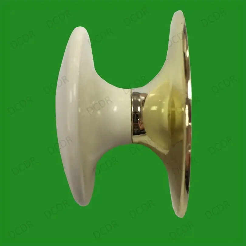 10x 35mm White Plastic & Brass Effect Cabinet Cupboard Door Handles Drawer Knobs - image 3 | Free standard UK delivery included | Discount Quality Products